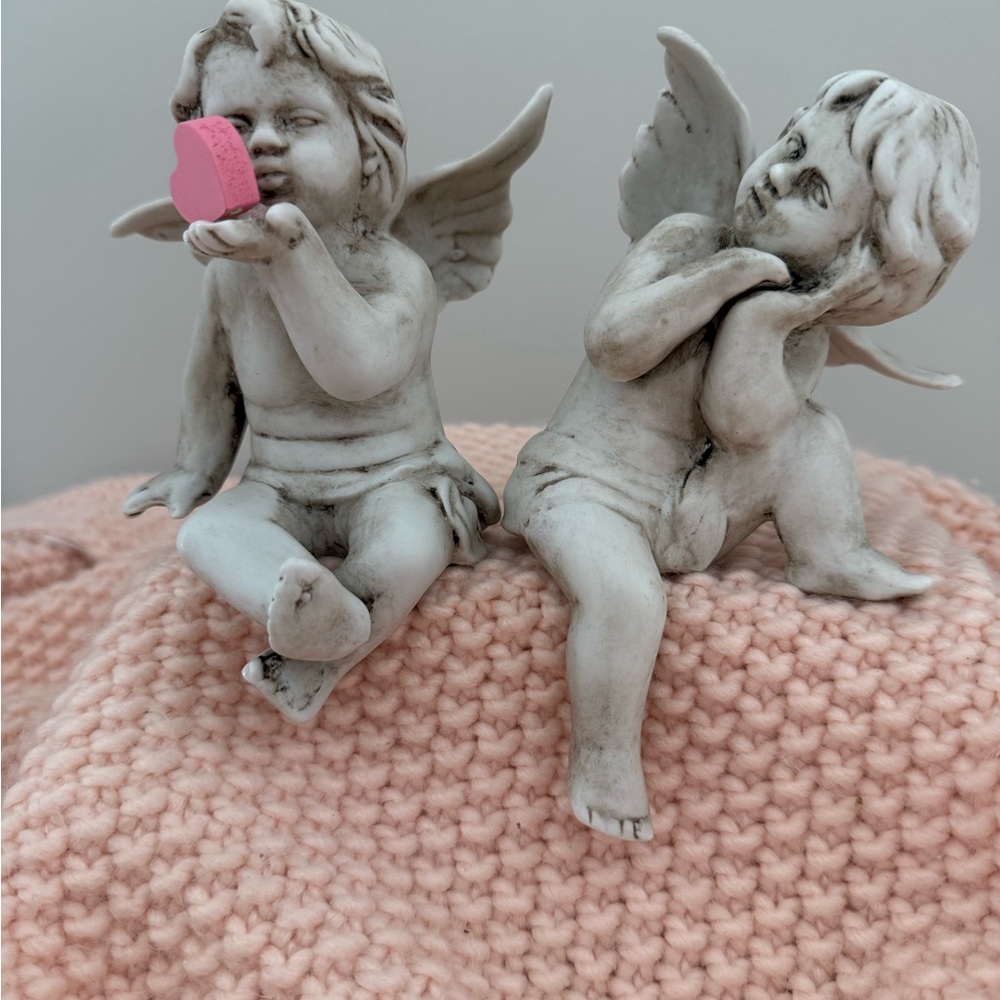 Charming Angel Figurines in Gray